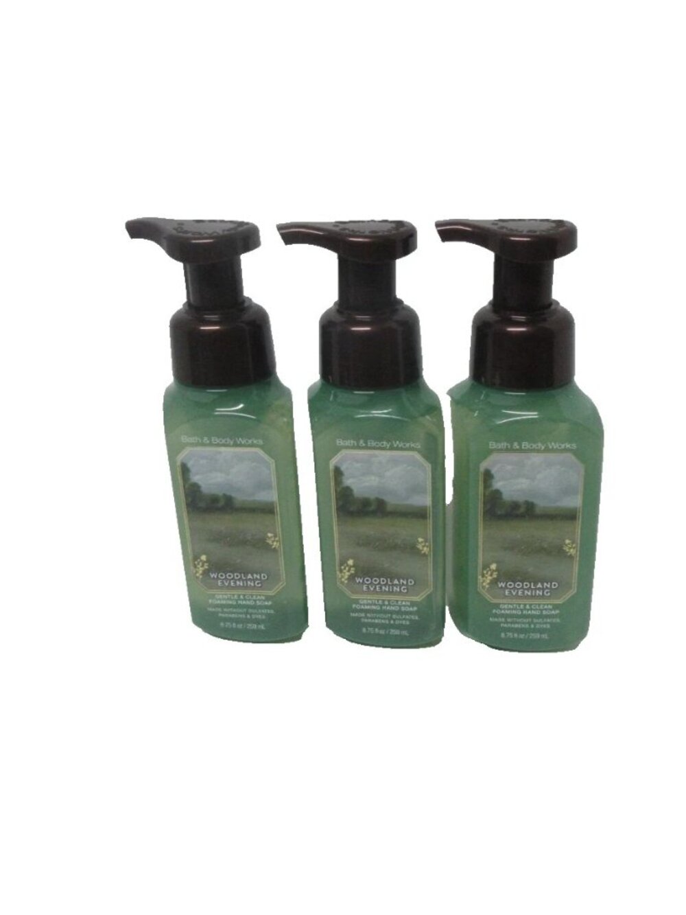 3 Woodland Evening Bath & Body Works Gentle Foaming Hand Soap 8.75 fl oz NEW